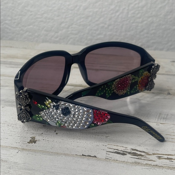 Ed Hardy Accessories - Vintage Ed Hardy Rose and Skull Swarovski Crystal Sunglasses.